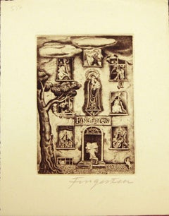 House of Happiness - Etching by Michel Fingesten - 1938 ca