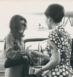 Jackie Kennedy auf dem Airport in Paris, Frankreich, ca. 1970er Jahre
