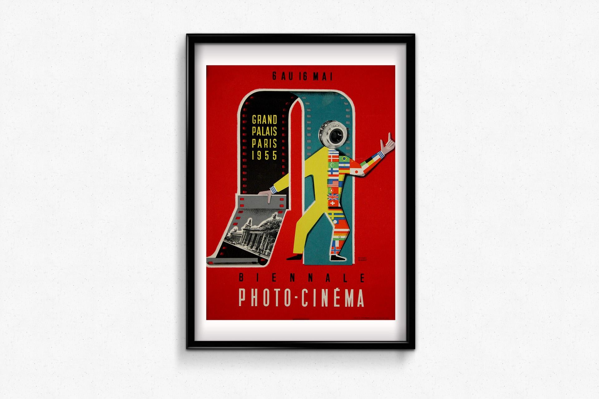 1955 official poster by Michel Girault for the Biennale Photo-Ciné For Sale 1