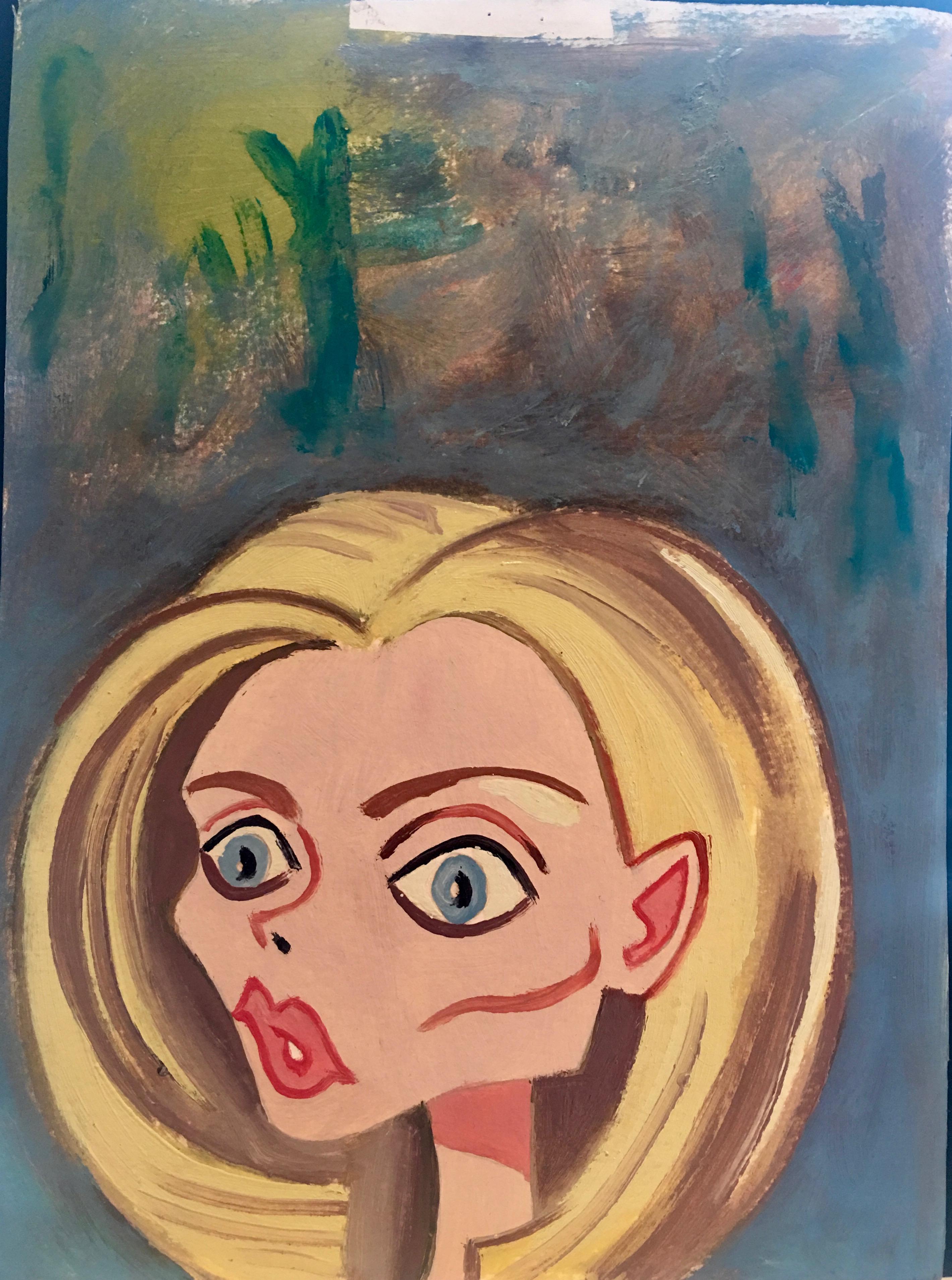 Michel Gouery Portrait Painting - Blonde woman portrait
