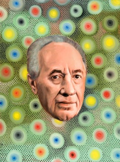 Michel Gouéry, Pop Portrait Painting of Shimon Peres