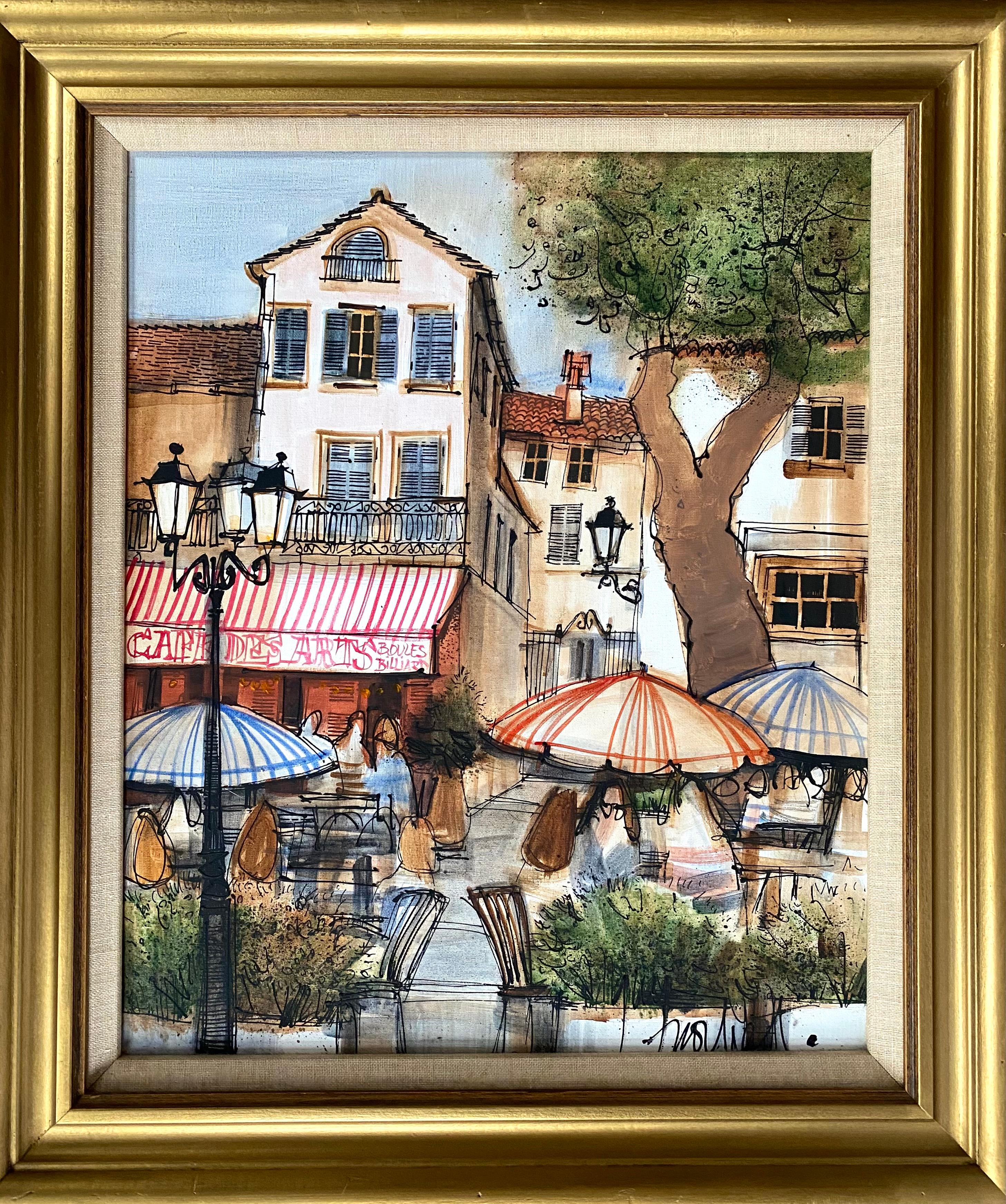 “Cafe des Arts” - Painting by Michel Guy Nochet