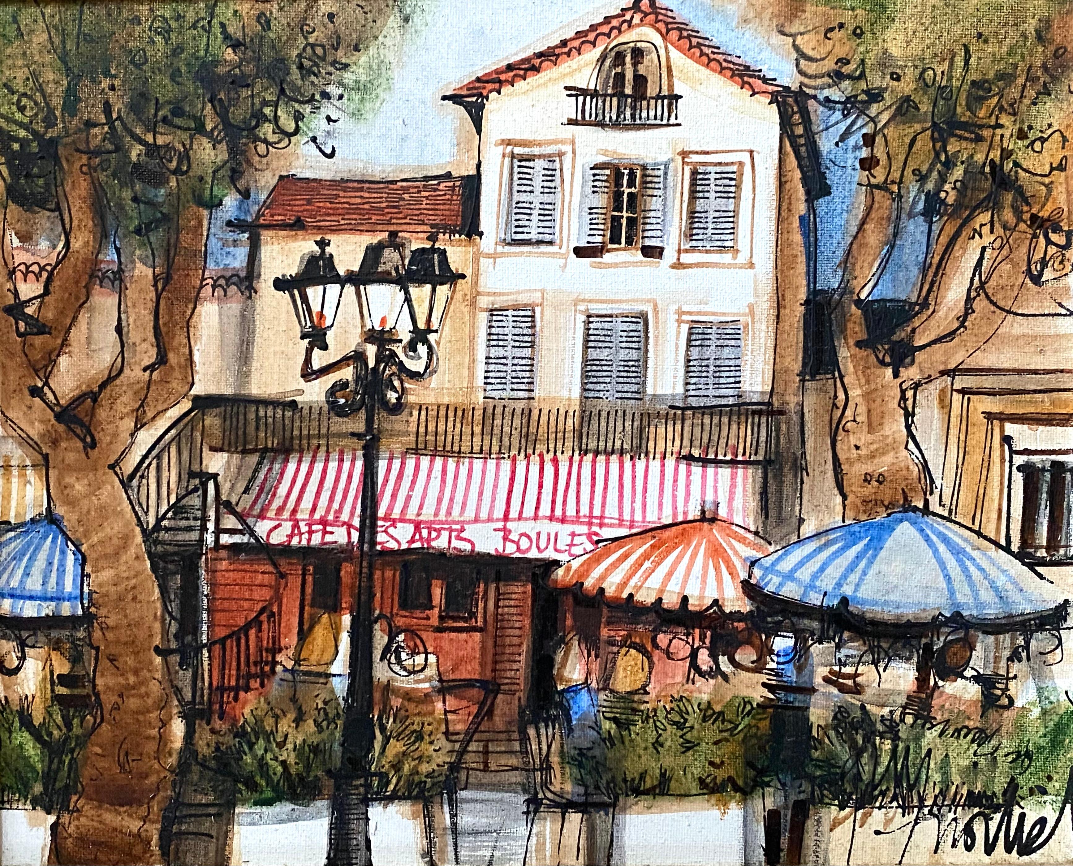 Michel Guy Nochet Landscape Painting - Cafe des Arts, St. Tropez”