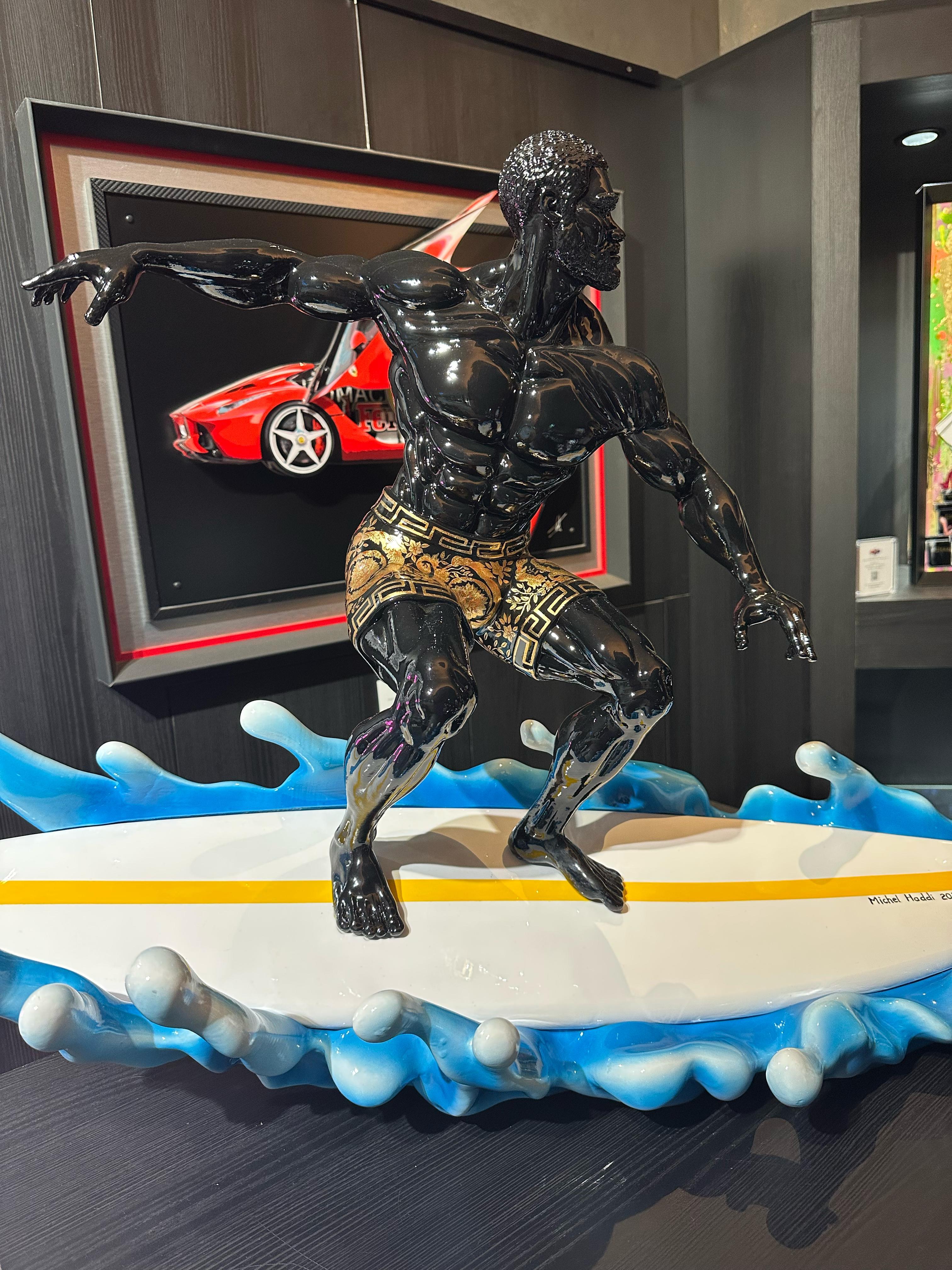 Surfer - Pop Art Sculpture by MICHEL HADDI