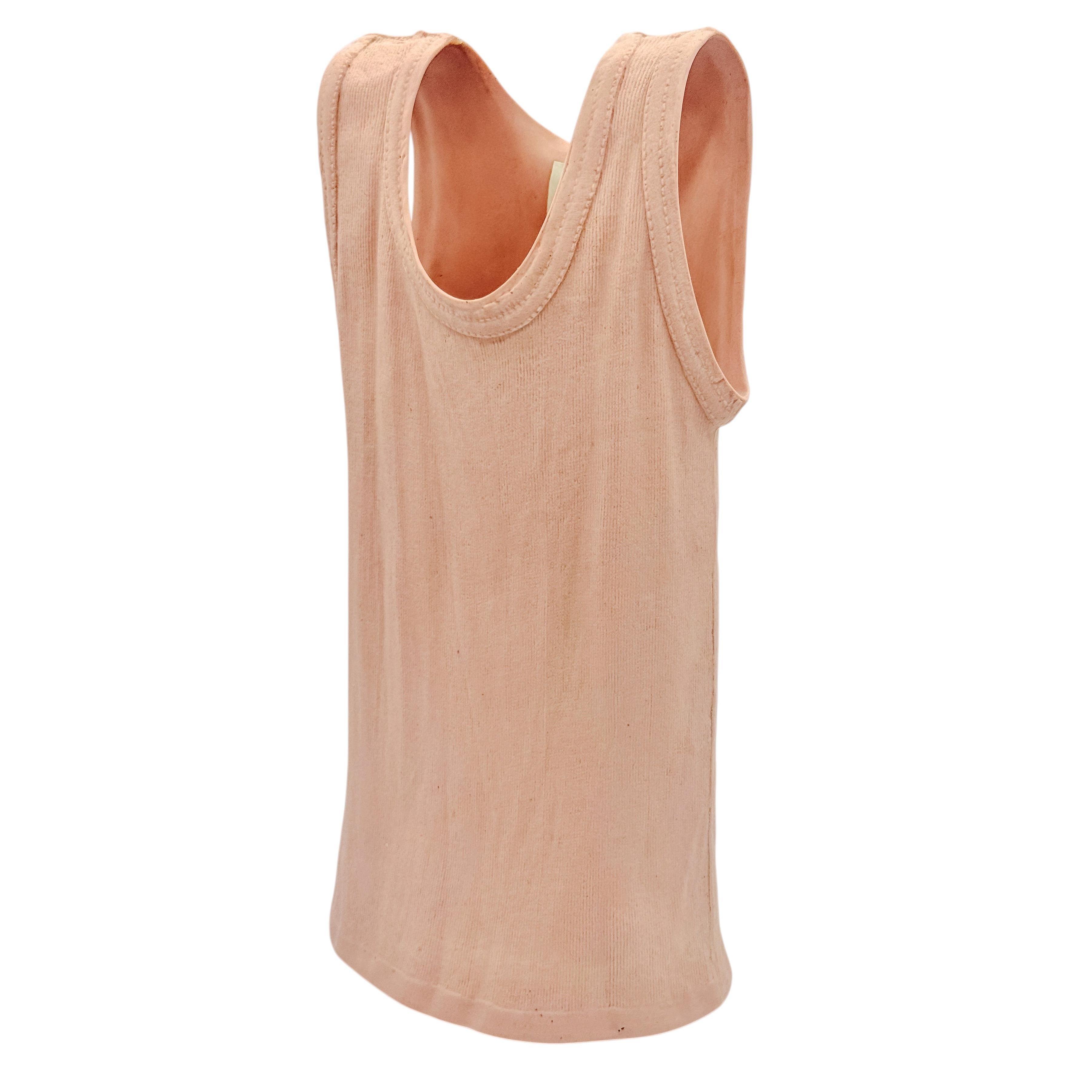 Michel Harvey Pink Trompe-l’Oeil Ceramic Tank Top Vase Sculpture, Canada, 1980s For Sale