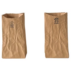 Michel Harvey Trompe l'Oeil Paper Bag Porcelain Vases, 1970s - a Pair