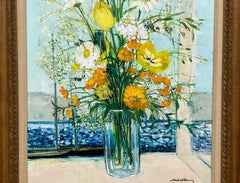 Michel Henry French Impressionist,  "Palm Beach Seaside" Painting