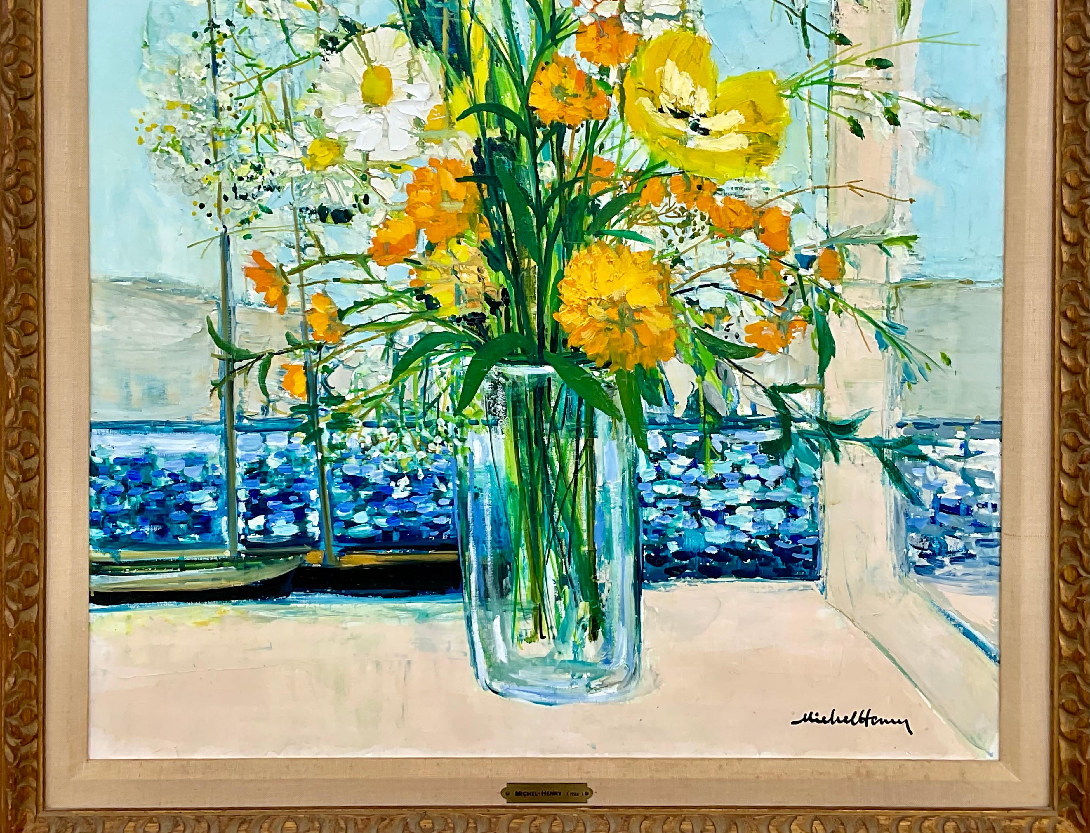 Französischer Impressionist Michel Henry,  Gemälde „Palm Beach Seaside“ im Angebot 2