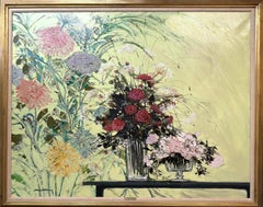 Michel Henry Floral Still Life Oil Painting, Roses de Chine