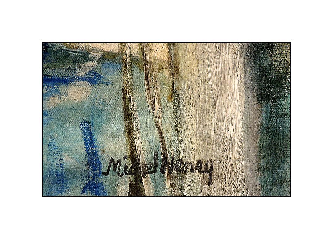 Michel Henry Authentic and Large Original Oil Painting on Canvas, Professionally Custom Framed in its Vintage Moulding and listed with the Submit Best Offer option 

Accepting Offers Now: The item up for sale is a spectacular and bold 26
