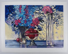 Natura morta blu - Serigrafia originale firmata a mano