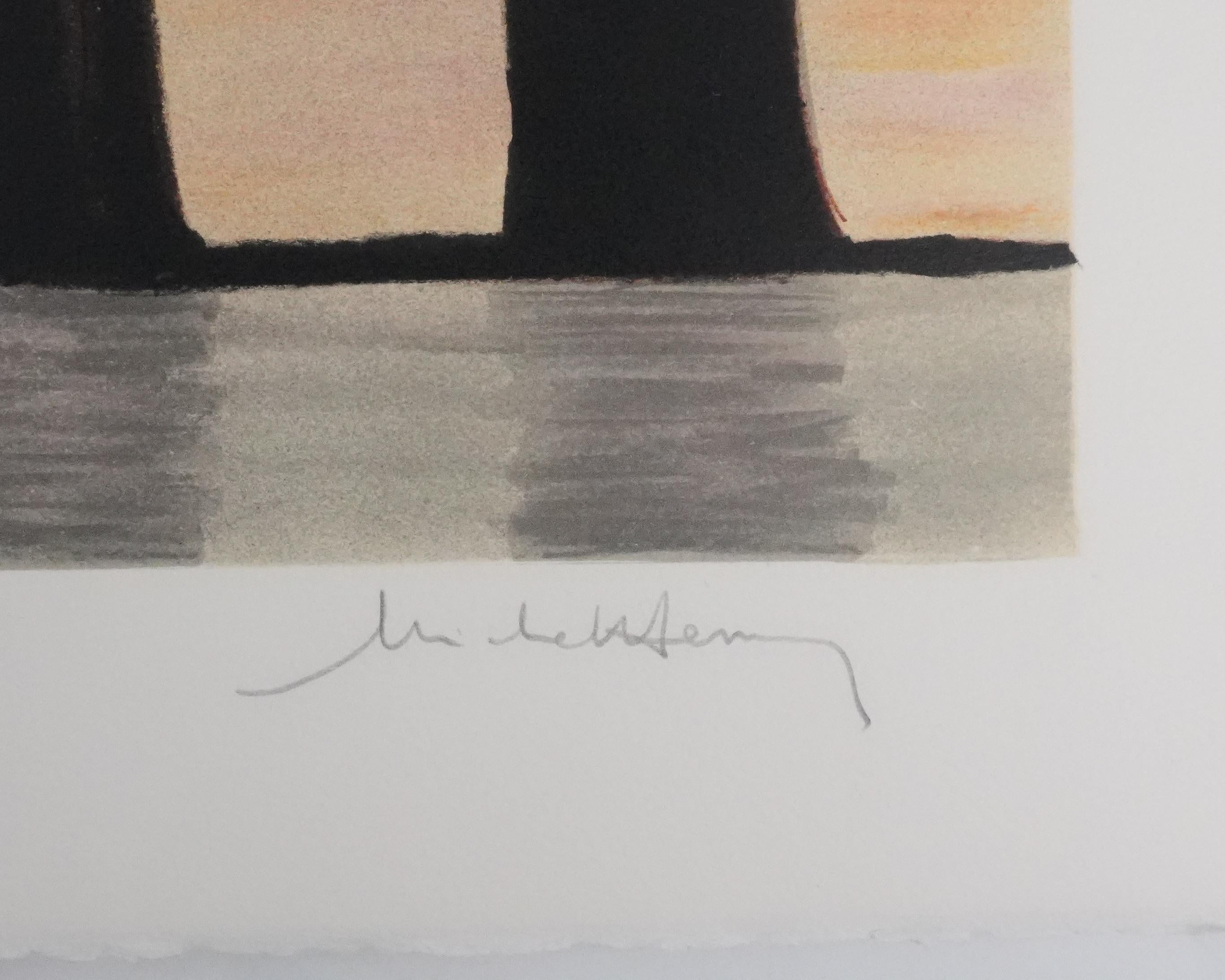 Bouquet of Yellow Flowers - Original Handsigned Lithograph - Print by Michel Henry