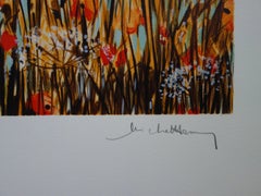 Reiter im mohnbedeckten Unterholz - Original handsignierte Lithografie