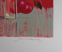Still Life with a Red Background - Original Handsigned Screenprint