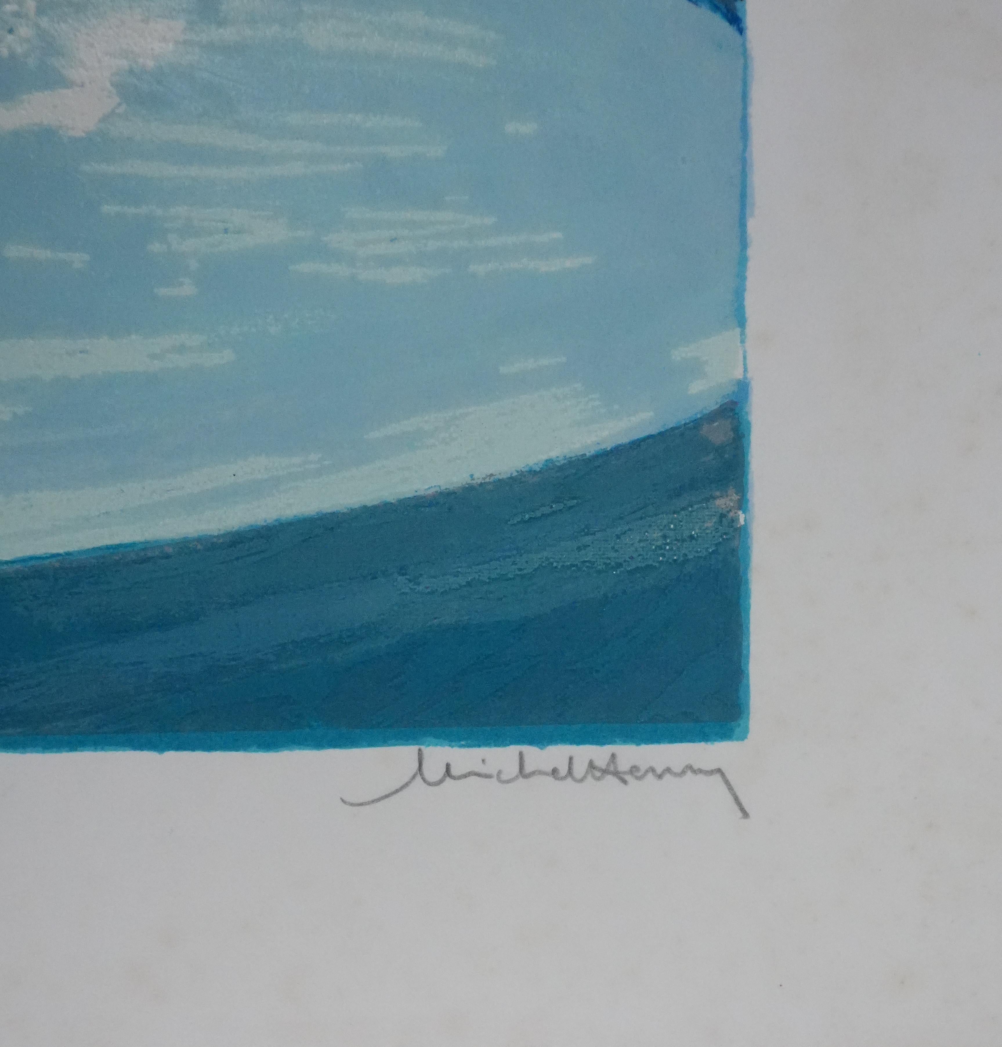 The Vase with Poppies - Original Handsigned Screenprint - Print by Michel Henry