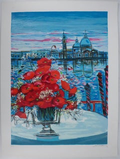 Il vaso con i papaveri - Serigrafia originale firmata a mano