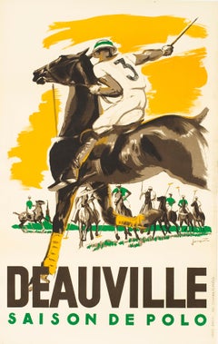 "Deauville - Saison de Polo" Original Vintage Sports Poster 1930s