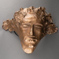 Applique « Visage » de Michel Jaubert, Mordor en bronze, vers 1970