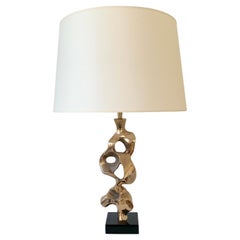Michel Jaubert Sculptural Bronze Table Lamp, circa 1975, France