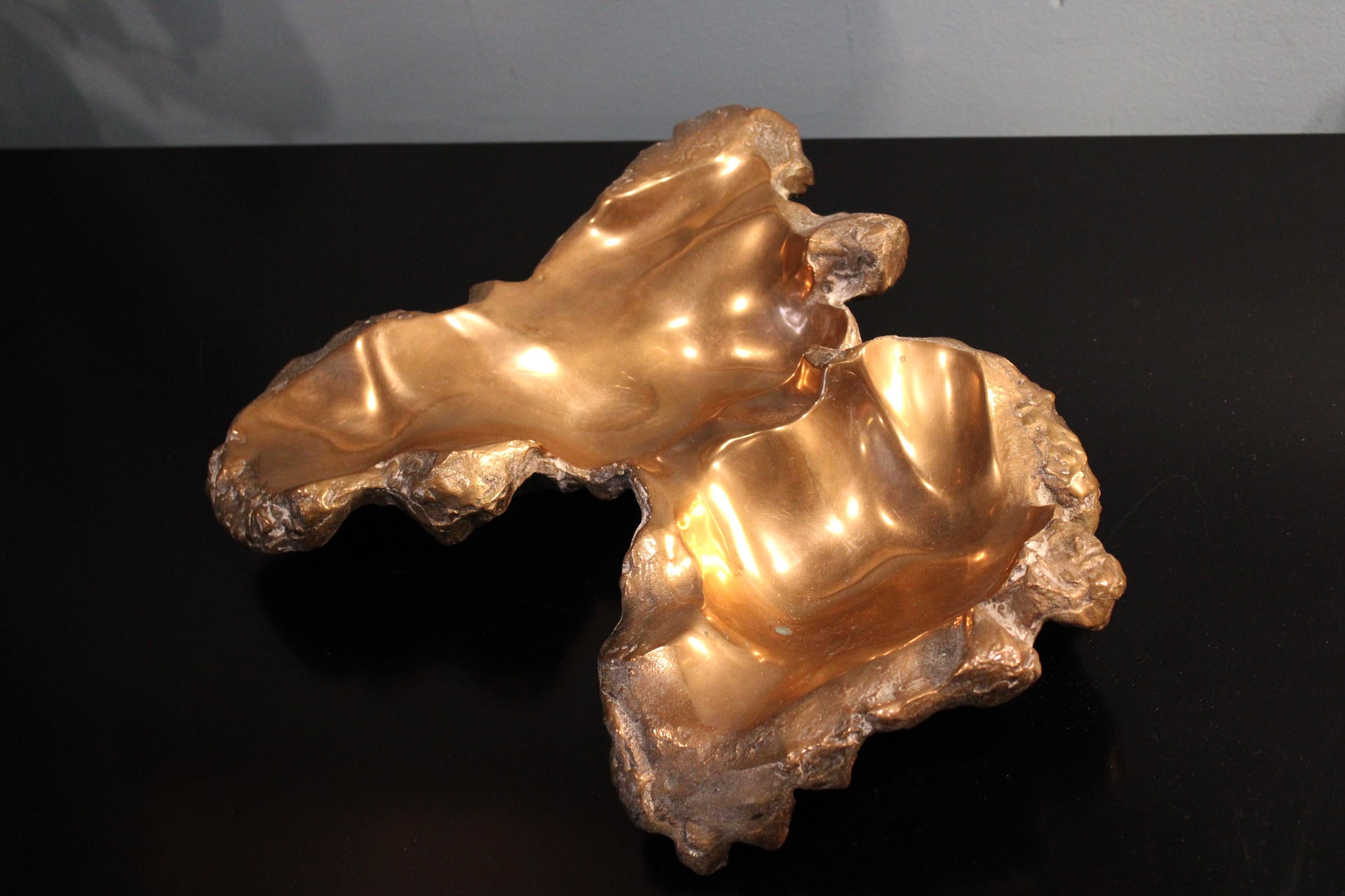 French Michel Jaubert Signed Bronze Vide-Poche, circa 1970, France