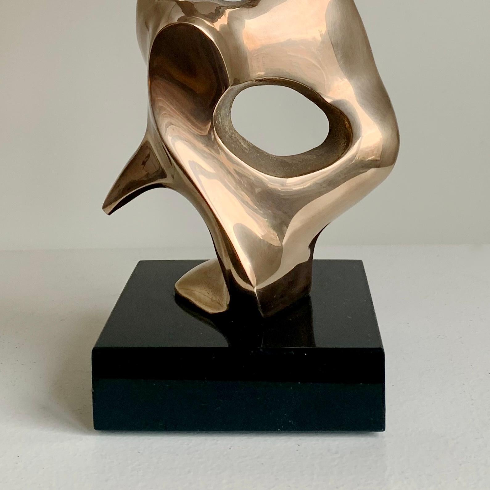 Michel Jaubert Signed Sculptural Bronze Table Lamp, circa 1975, France For Sale 4