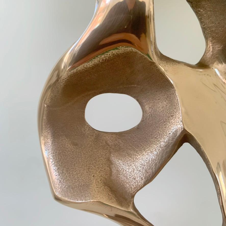 Michel Jaubert Signed Sculptural Bronze Table Lamp, circa 1975, France For Sale 5