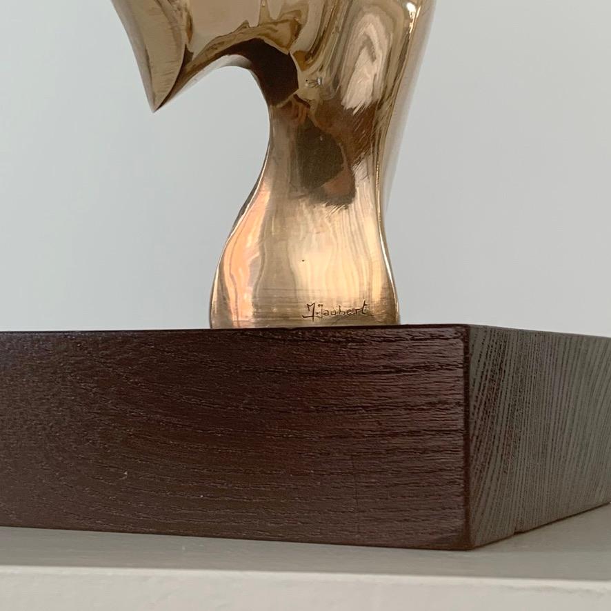 Michel Jaubert Signed Sculptural Bronze Table Lamp, circa 1975, France For Sale 6