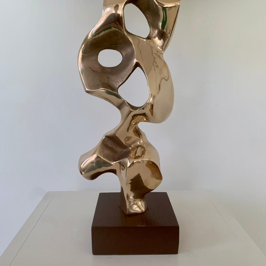 Michel Jaubert Signed Sculptural Bronze Table Lamp, circa 1975, France For Sale 8