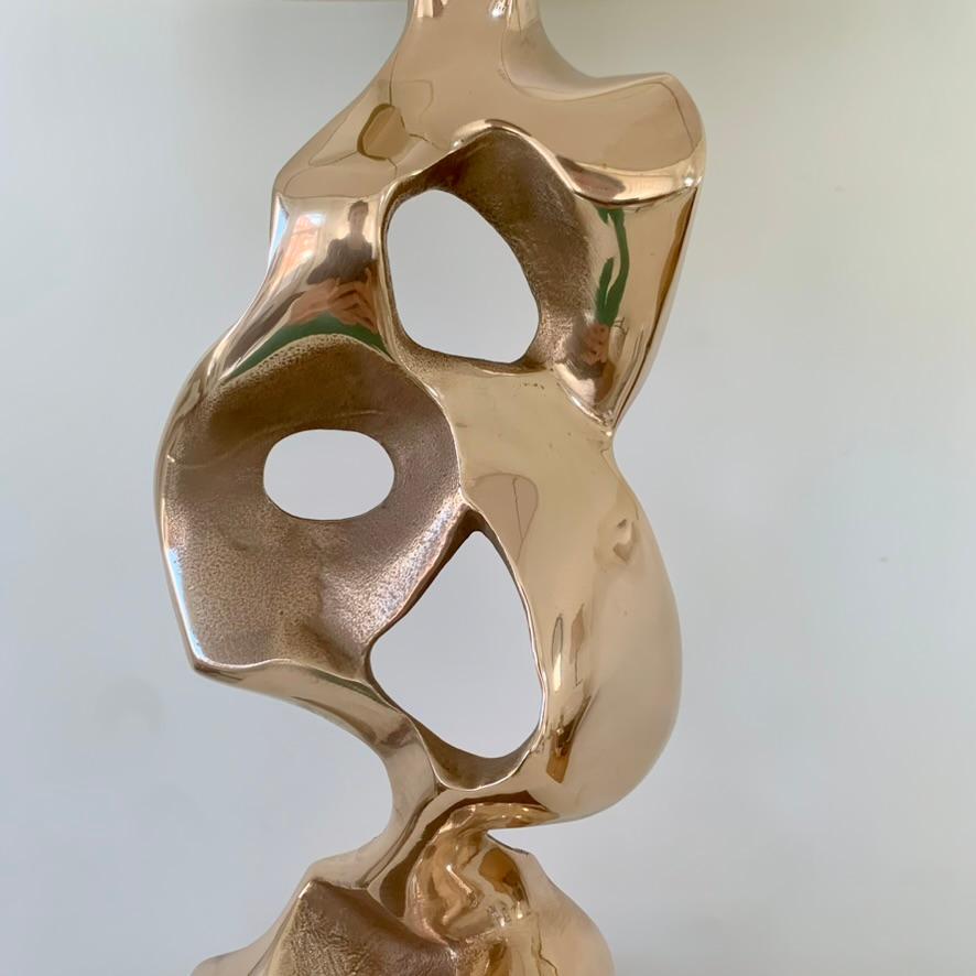 Michel Jaubert Signed Sculptural Bronze Table Lamp, circa 1975, France For Sale 9