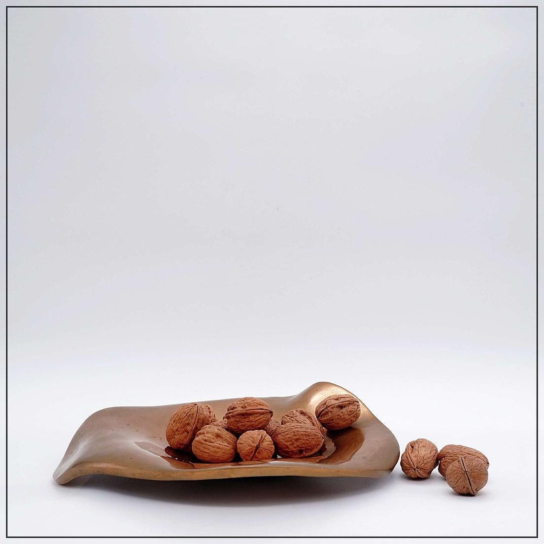 20th Century Michel Jaubert style Sculptural Bronze Dish Vide-Poches - 1970s For Sale