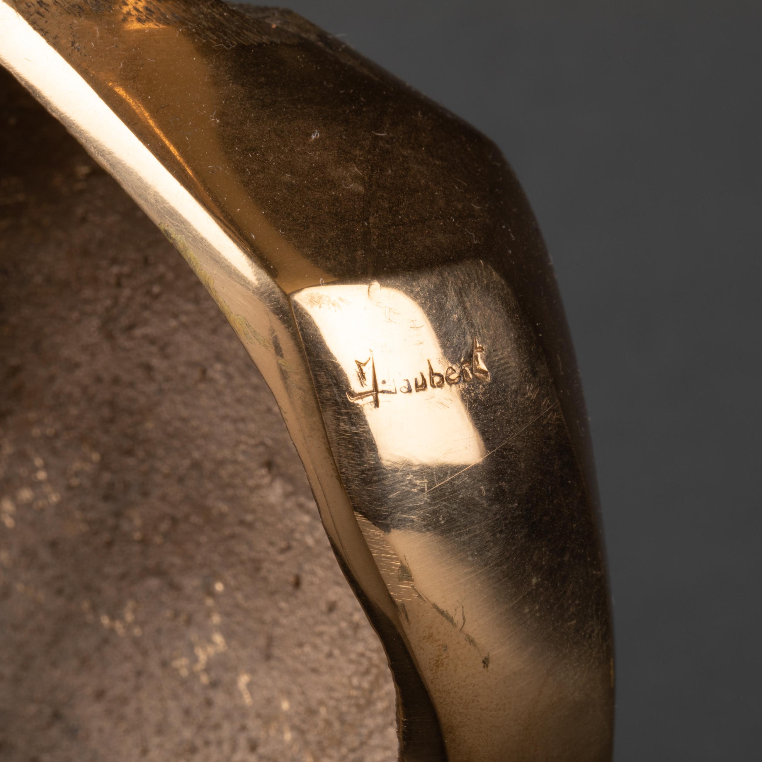 Late 20th Century Michel Jaubert 'XXème', Lampe en Bronze Doré 