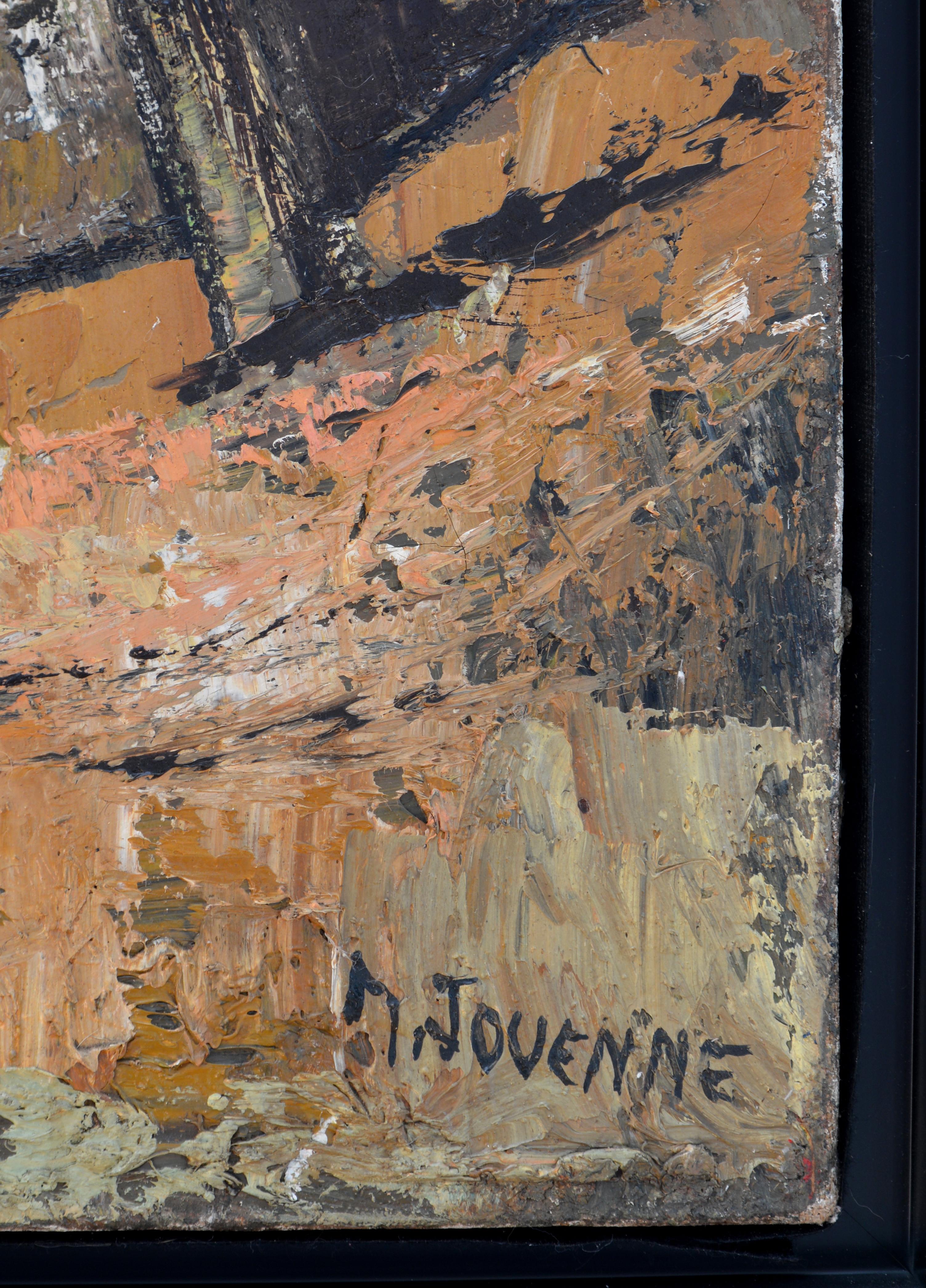 Village of Provence, huile sur toile - Néo-expressionnisme Painting par Michel Jouenne