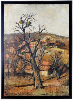 Vintage Village of Provence, Oil on Canvas