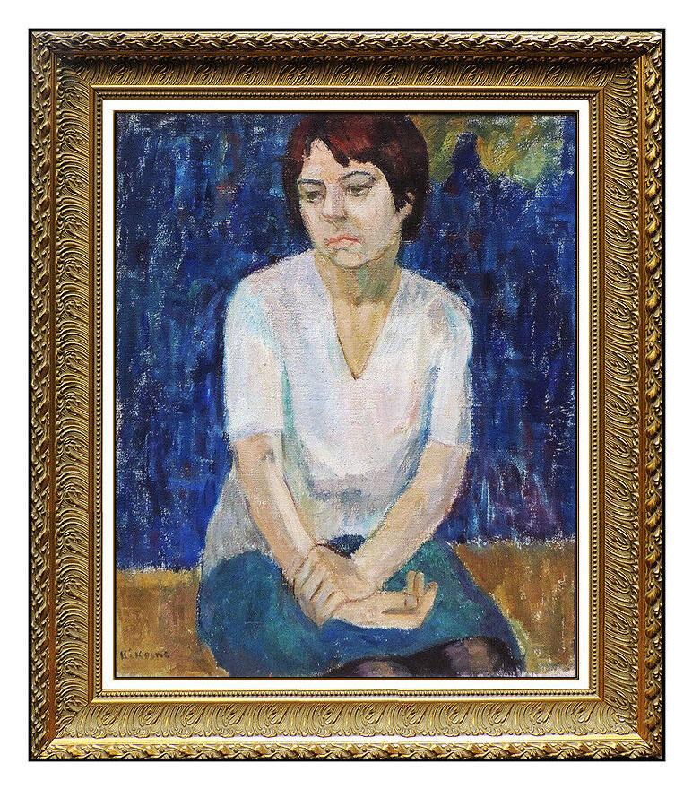 Michel Kikoïne Portrait Painting - Michel Kikoine Original Oil Painting On Canvas Female Portrait Signed Artwork