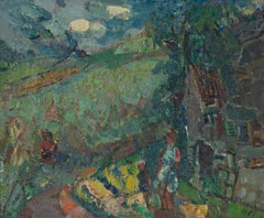 Vintage Paysage d'Annay-sur-Serein by Michel Kikoïne - Landscape painting