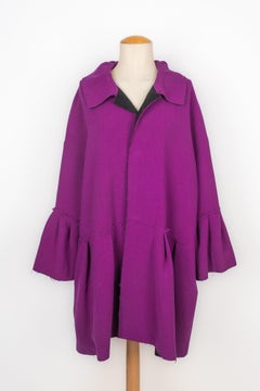 Antique Michel Klein Purple Blended Wool Coat