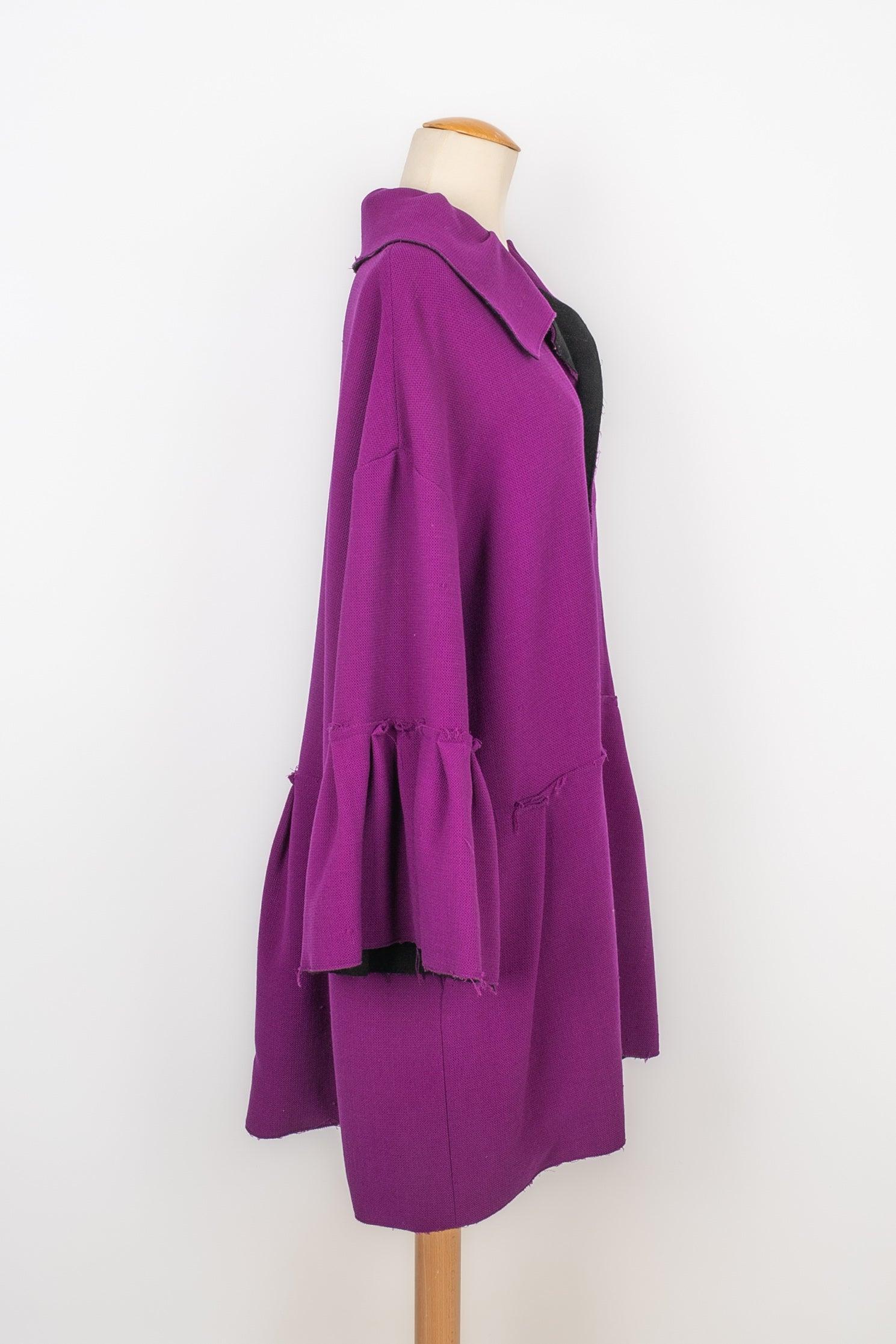 Michel Klein Purple Blended Wool Coat In Good Condition For Sale In SAINT-OUEN-SUR-SEINE, FR
