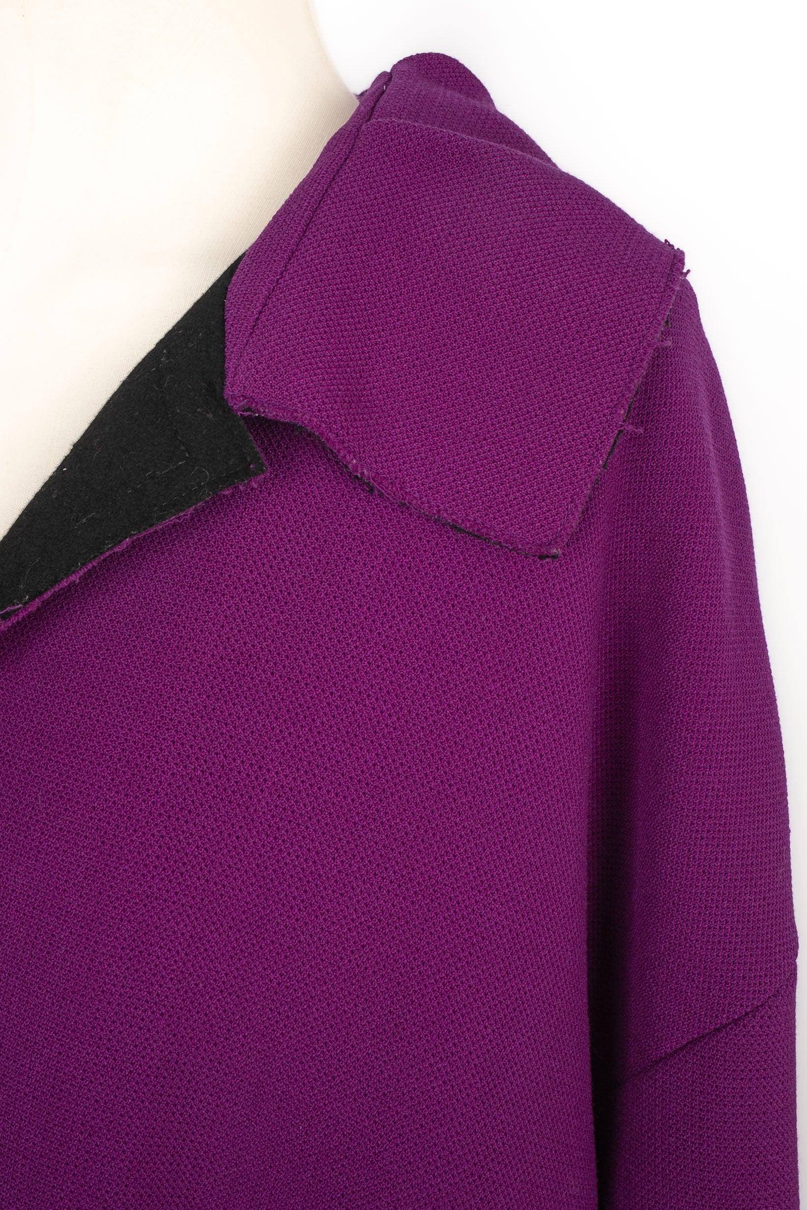 Michel Klein Purple Blended Wool Coat For Sale 3