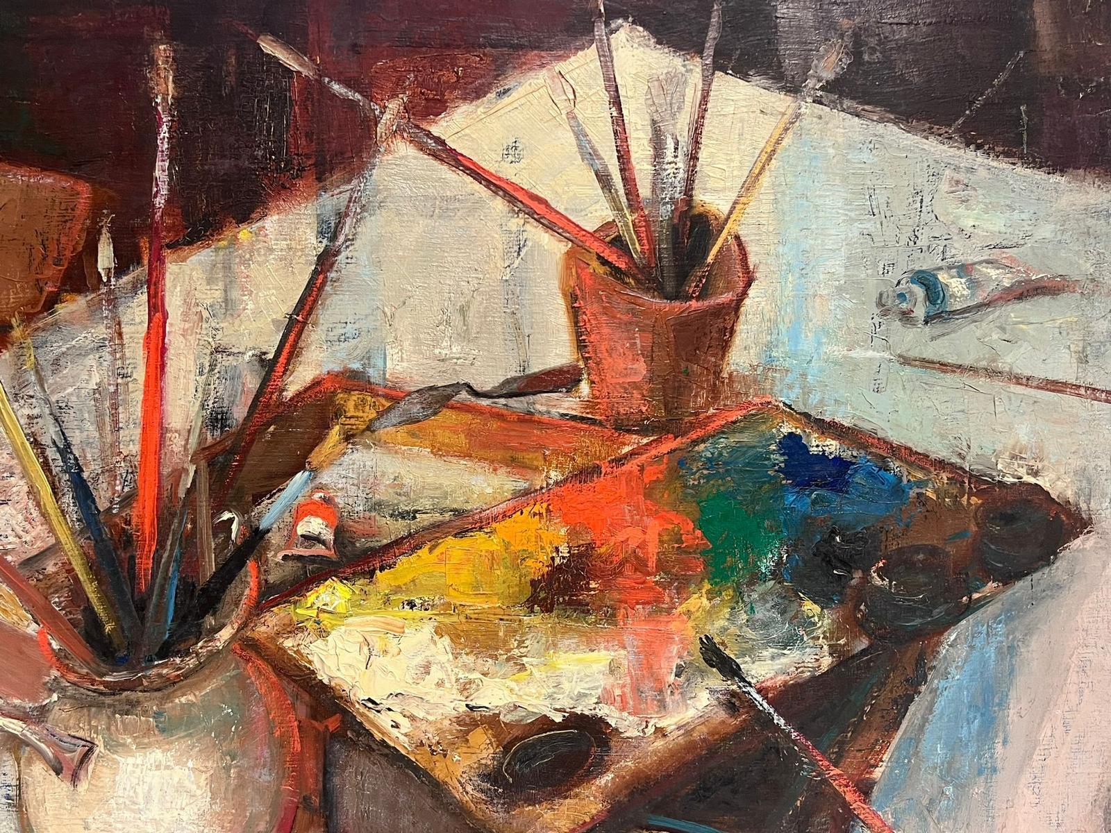 The Artists Studio
by Michel Kritz (French 1925-1994) 
signed oil on board, unframed
board: 23.5 x 32 inches
provenance: private collection, France
condition: very good and sound condition 
