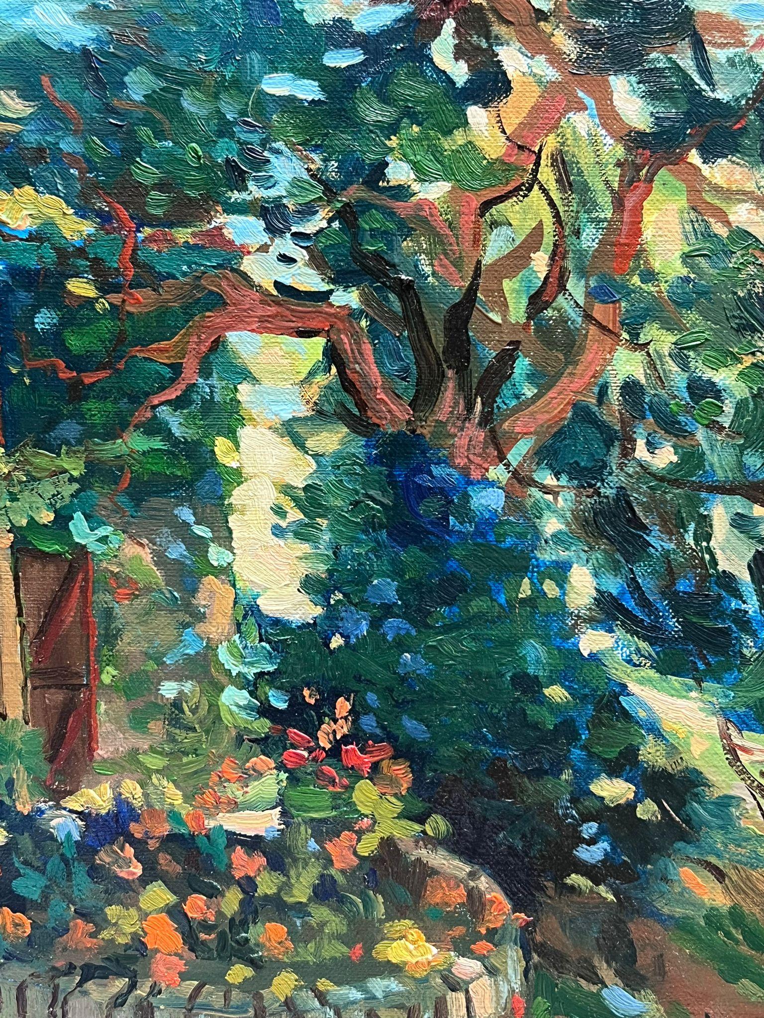 La casa di campagna
di Michel Kritz (francese, 1925-1994) 
olio su tela firmato, senza cornice
tela: 9 x 10,75 pollici
provenienza: collezione privata, Francia
condizioni: ottime e solide condizioni  