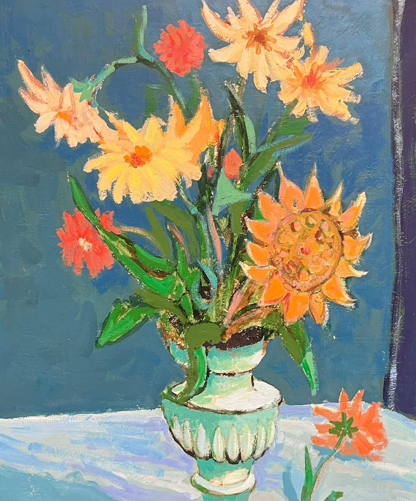 Sunflowers in the Room
by Michel Kritz (French 1925-1994) 
signed oil on canvas, framed
framed: 17.5 x 15.5 inches
canvas: 10.75 x 9 inches
provenance: private collection, France
condition: very good and sound condition  