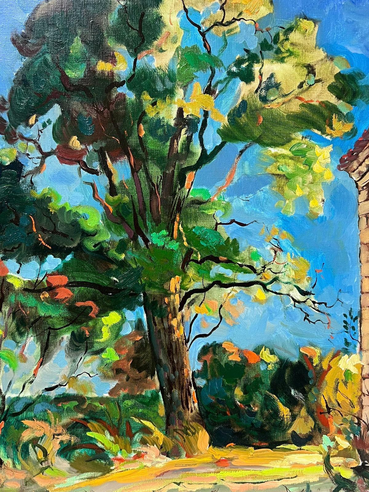 Französischer Impressionist Signiert Öl Baum in Landschaft in Sonnenschein gebadet (Impressionismus), Painting, von Michel Kritz