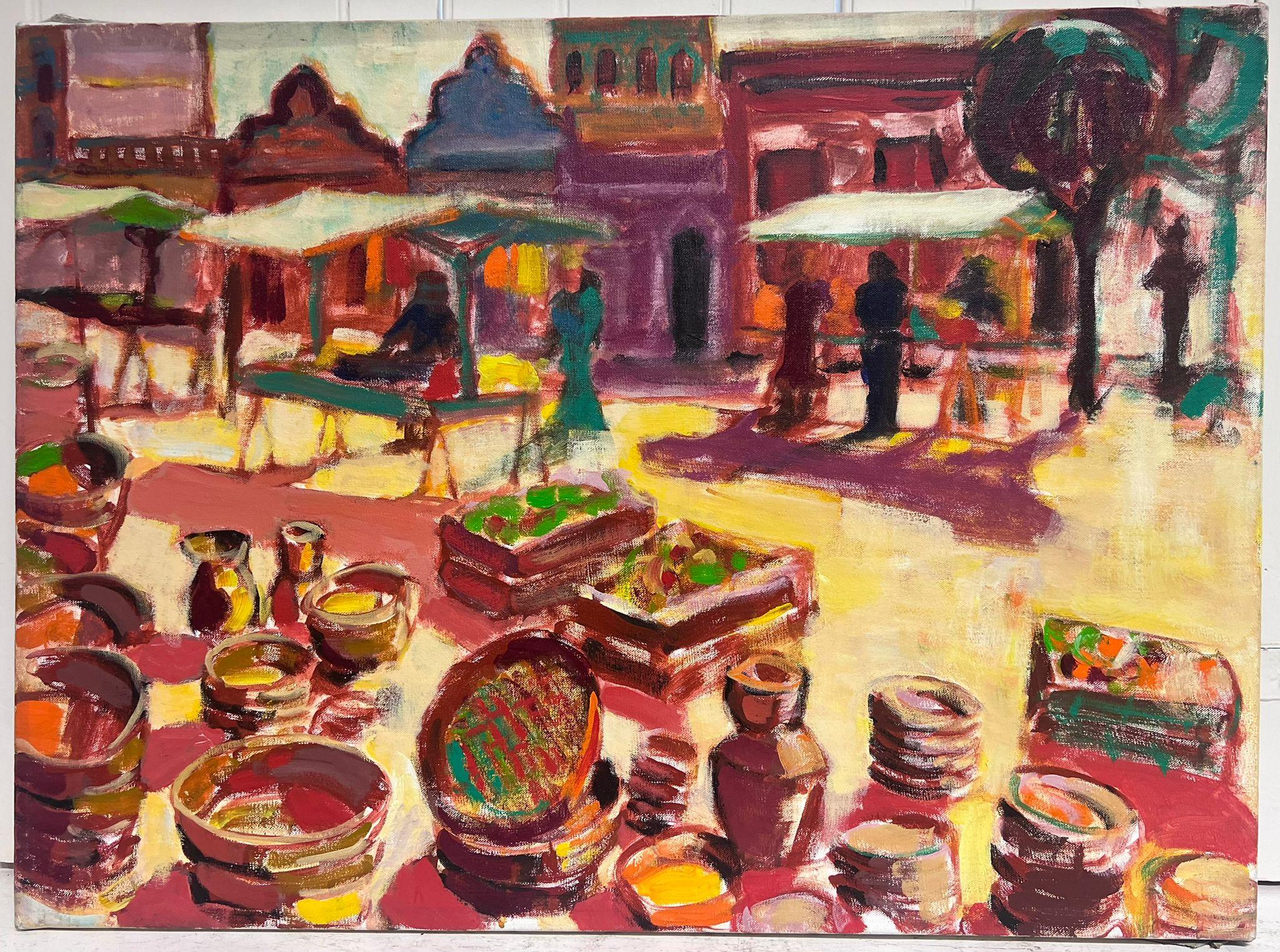 painting of market scene