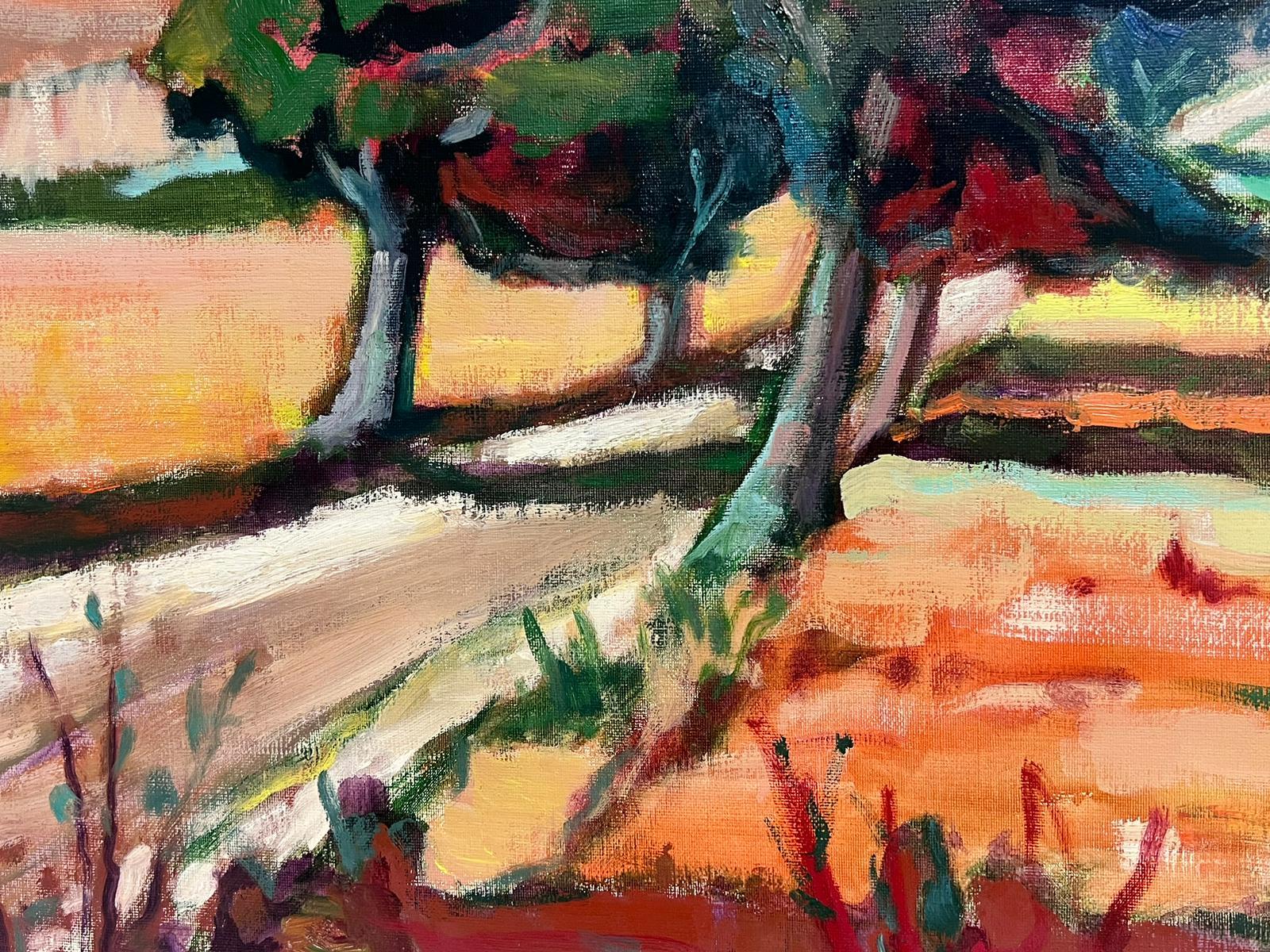 Paisaje provenzal abrasado por el sol Enorme pintura al óleo postimpresionista - Painting Impresionista de Michel Kritz