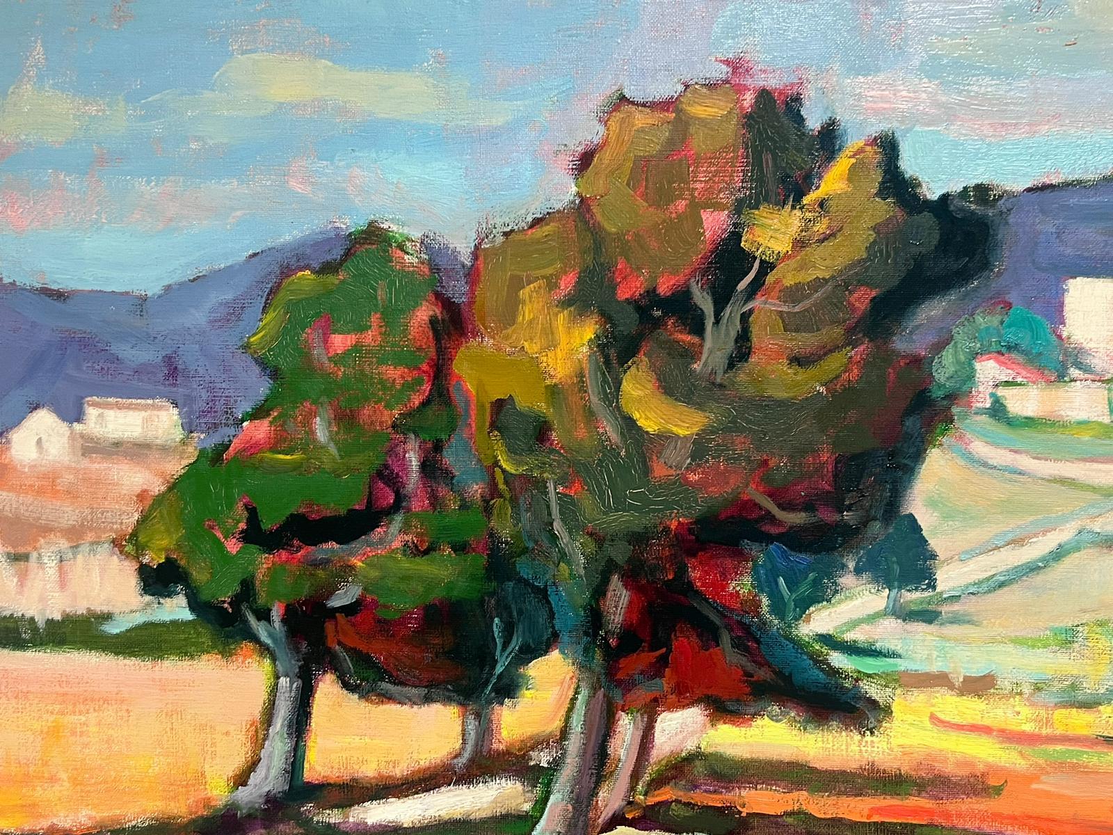 Sun Scorched Provence Landscape Huge Post Impressionist Signed Oil Painting  For Sale 1