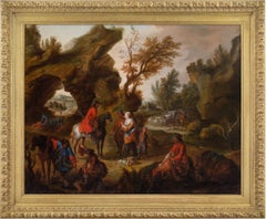 The Stagecoach Robbery, Early 18th-Century French Oil Painting