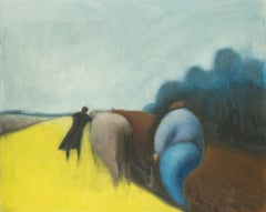 Michel LE ROY (1916 - 2008) Le retour des paysans. Huile sur toile. H. 65 x L. 8