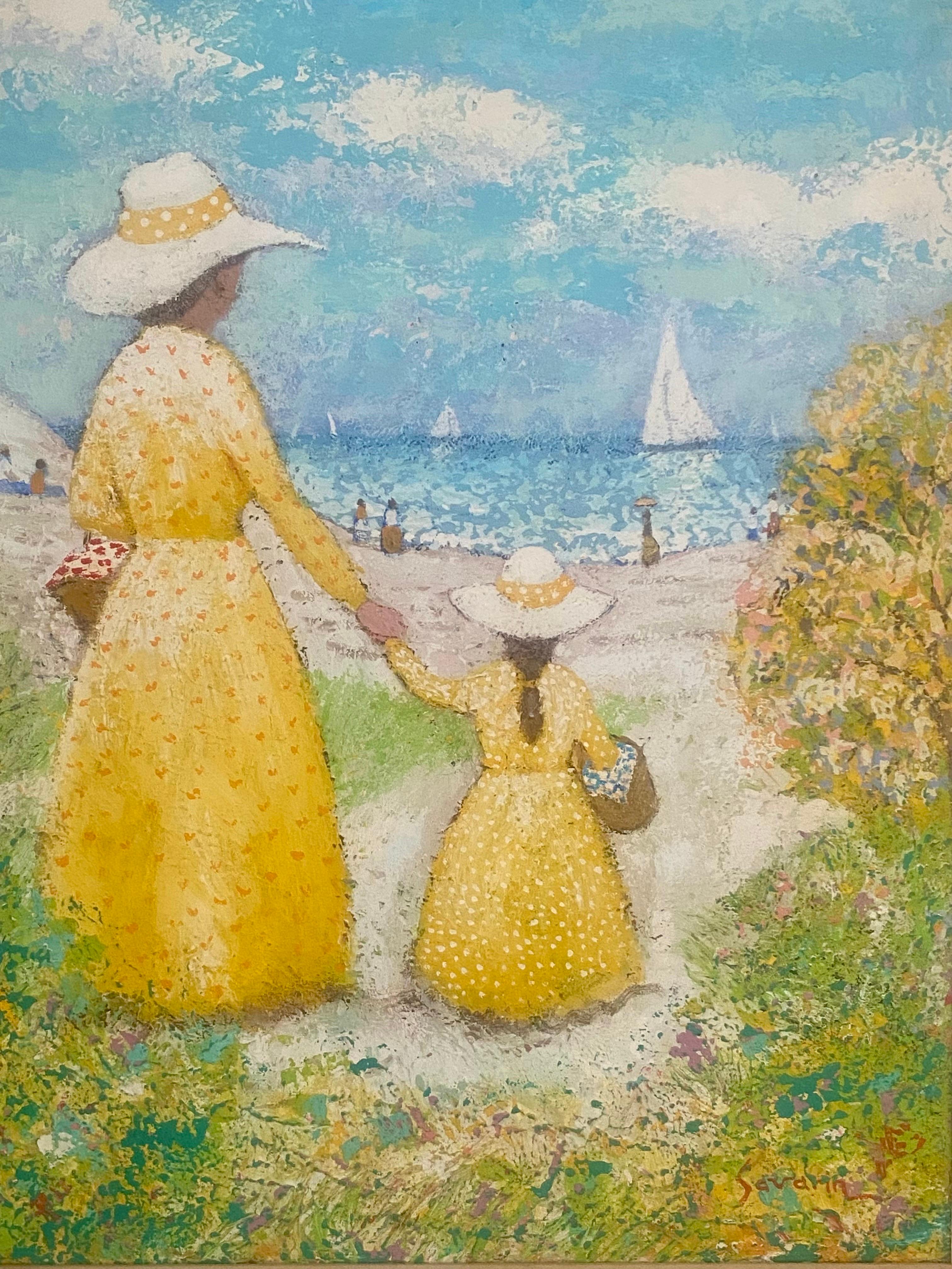 Michel Le Savarin Oil on Canvas Seaside Impressionist Painting 6