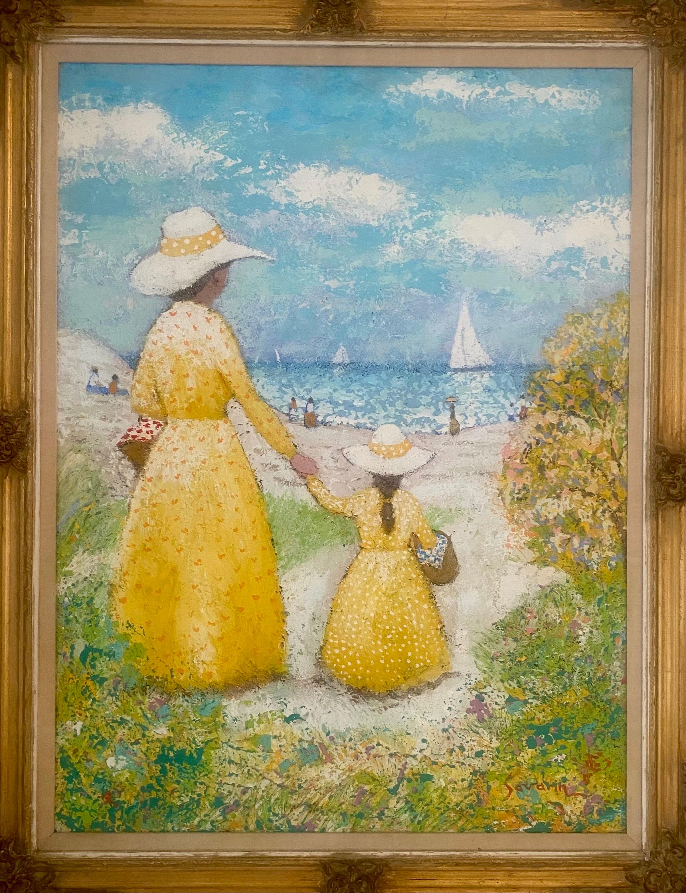 Michel Le Savarin Oil on Canvas Seaside Impressionist Painting 2