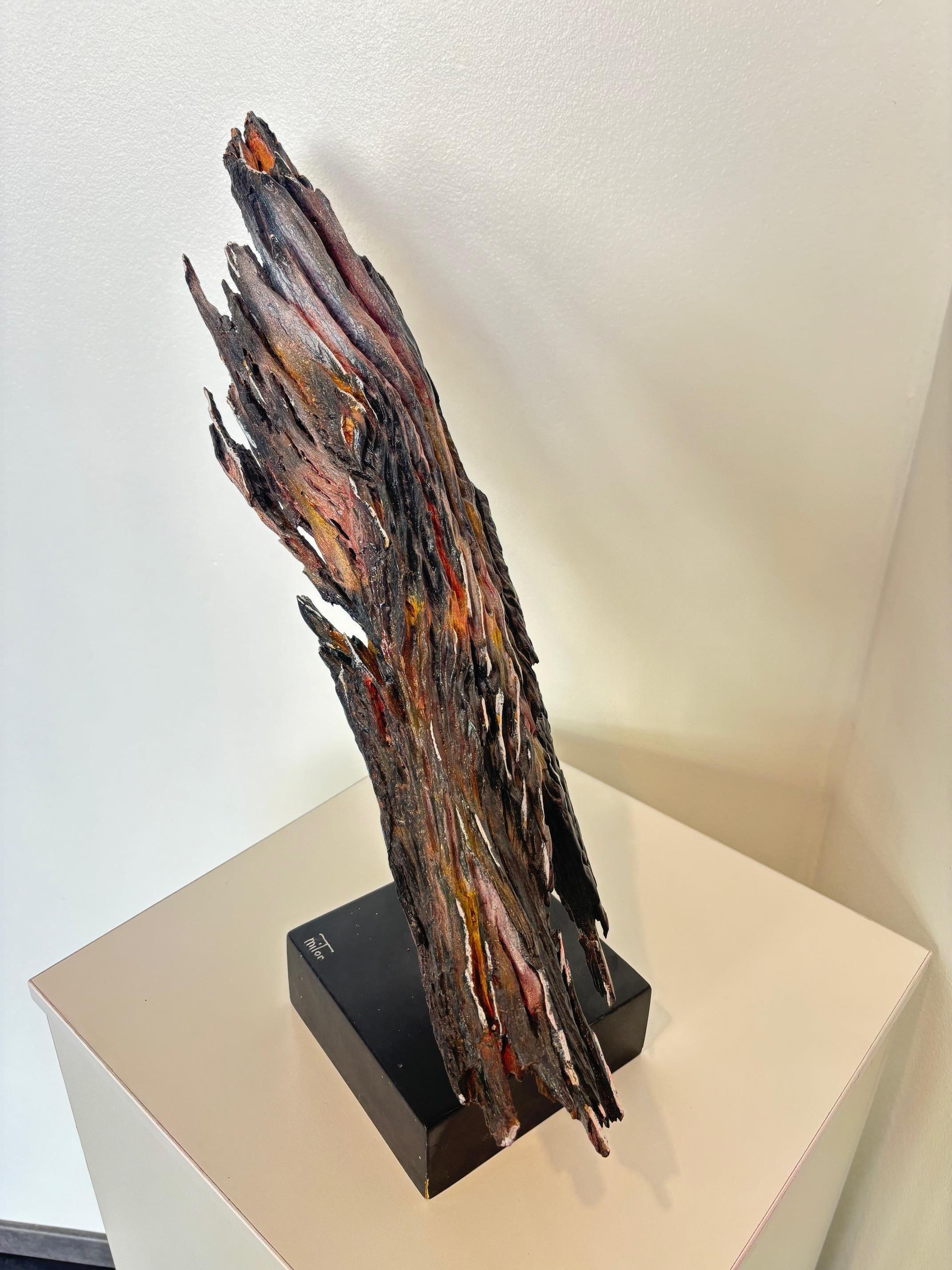 Comedia dell'Arte de Michel Tornare - Escultura en madera - 50x15x60 cm en venta 5